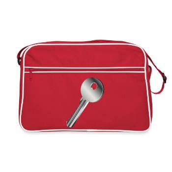 clé unique de couleur argent - Sac Retro - rouge/blanc - Devant