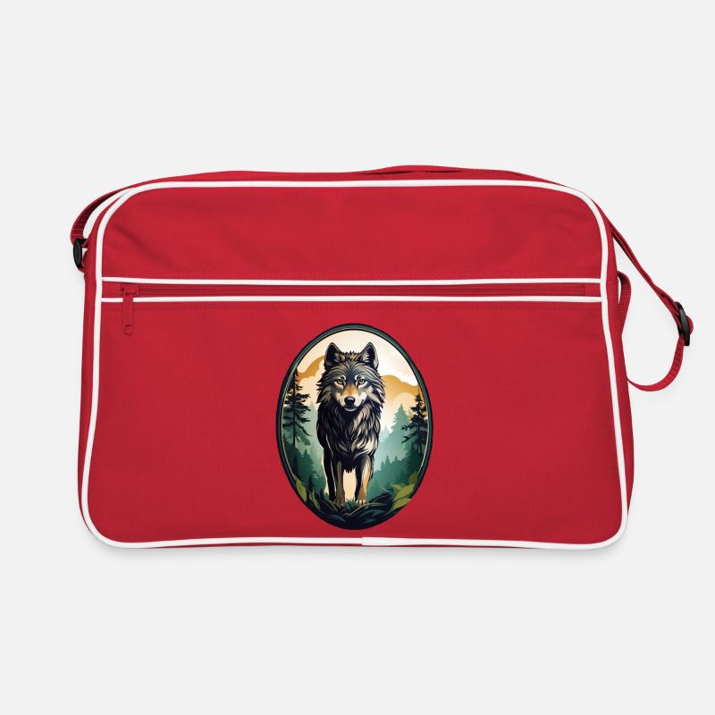 Waldbewohner Wolf Retro Tasche