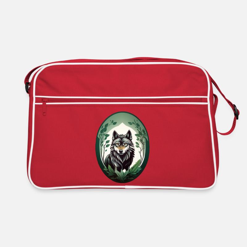 Waldbewohner Wolf Retro Tasche
