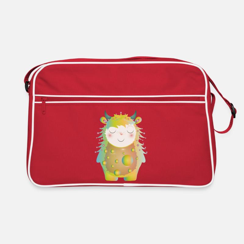 Monstre pastel mignon avec des cornes Sac Retro
