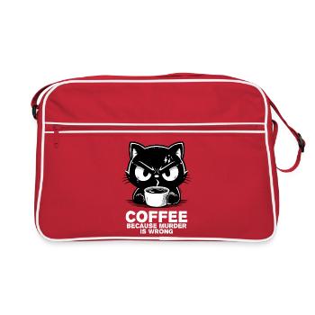 Murder is wrong (dark) - Retro Bag - red/white - Front