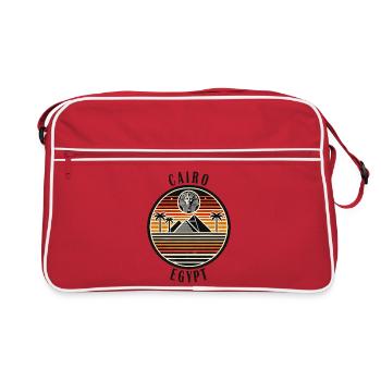 Conception de la pyramide du Caire en Égypte - Sac Retro - rouge/blanc - Devant