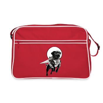 Chien carlin de l’espace - Sac Retro - rouge/blanc - Devant