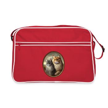 Duo Maine-Coon dans le style de la Renaissance - Sac Retro - rouge/blanc - Devant