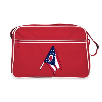 Flagge von Ohio - Retro Tasche - Rot/Weiß - Vorne