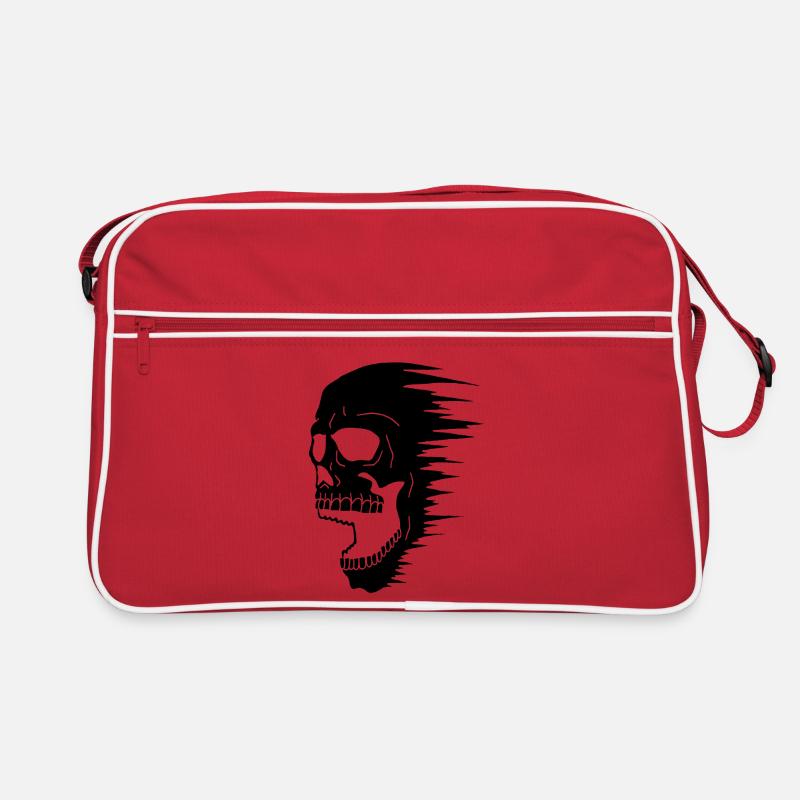 Crâne noir et vitesse Sac Retro
