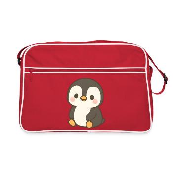 Pingouin charmant avec fard à joues - Sac Retro - rouge/blanc - Devant