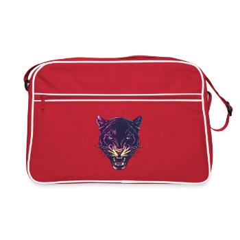 Conception de la tête de panthère au néon - Sac Retro - rouge/blanc - Devant