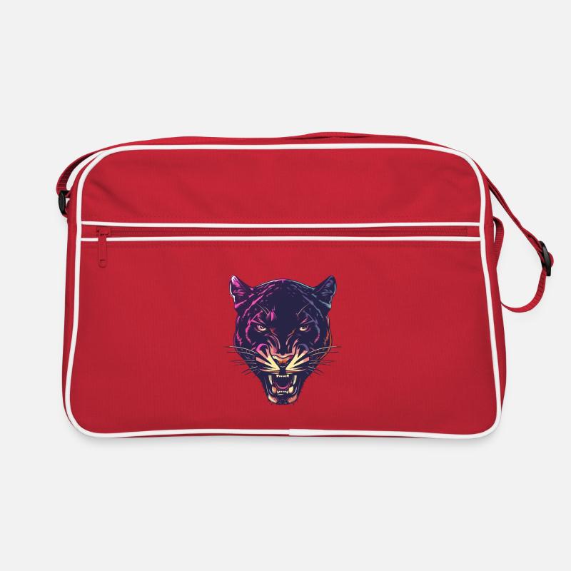 Neon Panther Head Design Retro Bag