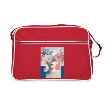 Abstract floral femininity - Retro Bag - red/white - Front