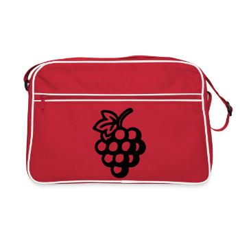 Raisins Symbole du raisin - Sac Retro - rouge/blanc - Devant