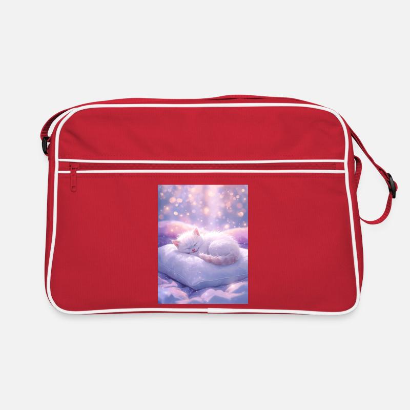 Dreamy Sleeping Cat with Sparkling Background Retro Bag