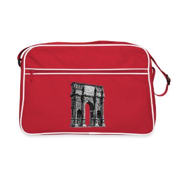 Arc de triomphe romain – Gravure antique - Sac Retro - rouge/blanc - Devant