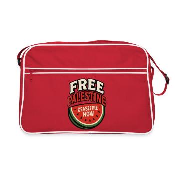 Paix Palestine Cessez le Feu Pastèque - Sac Retro - rouge/blanc - Devant