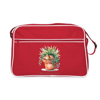 Home Is Where My Cat Naps – Aquarelle Art Plant - Retro Bag - red/white - Front