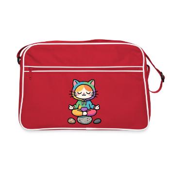 Chat Zen Arcenciel Méditatif - Sac Retro - rouge/blanc - Devant