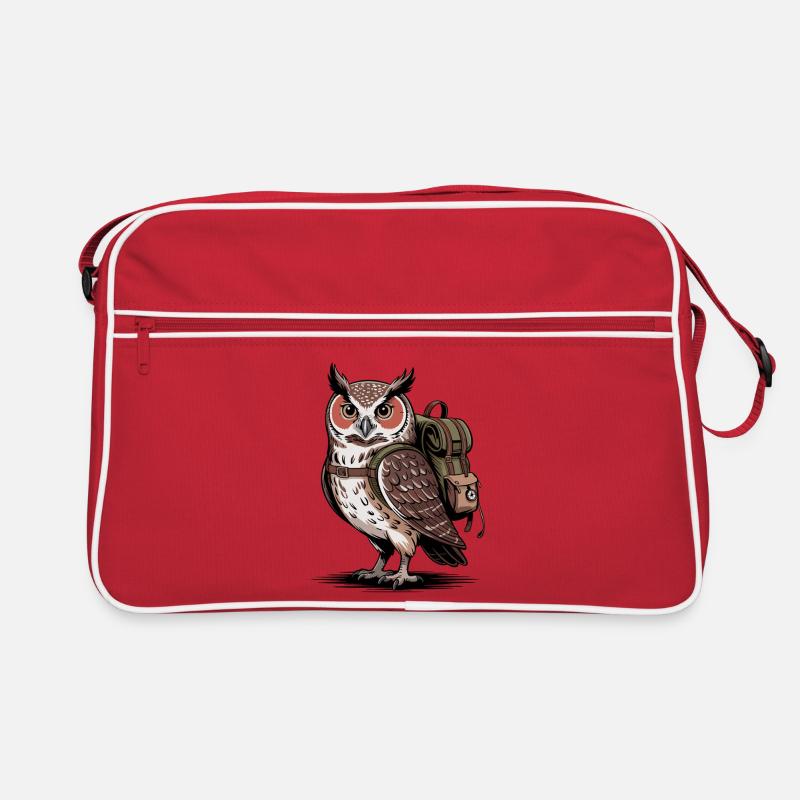 Eule mit Rucksack Retro Tasche