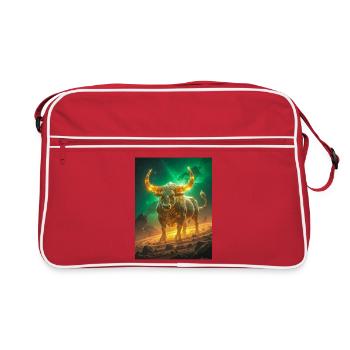Taureau céleste forgé à partir de la lumière des étoiles et éternel - Sac Retro - rouge/blanc - Devant