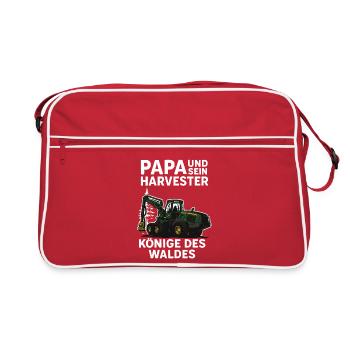 Papa et sa moissonneuse, rois de la forêt - Sac Retro - rouge/blanc - Devant