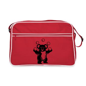 Koala jongle avec des balles de dessin animé - Sac Retro - rouge/blanc - Devant