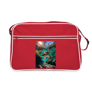 Pike in clear water - Retro Bag - red/white - Front