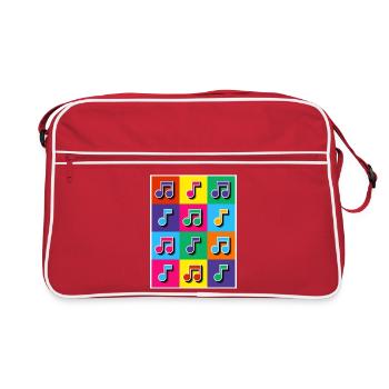 Mosaïque de notes musicales Pop Art - Sac Retro - rouge/blanc - Devant