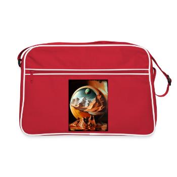 Planetary Globe Desert Landscape - Retro Bag - red/white - Front