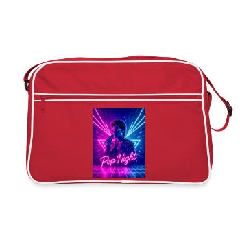 Boombox Pop Night – Eighties Sound Style - Retro Bag - red/white - Front