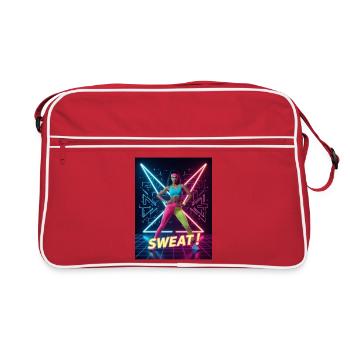 Sweat! Neon Aerobics – Electric Eighties Fitness - Retro Bag - red/white - Front