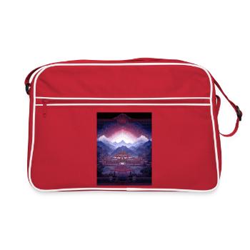 Psy Art - Pagode dans un paysage montagneux - Sac Retro - rouge/blanc - Devant