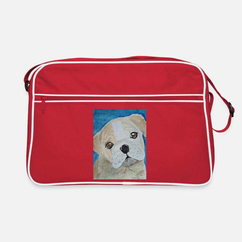Bouledogue, Aquarelle, Chiot Sac Retro