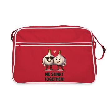 Garlic duo: We stink together - Retro Bag - red/white - Front