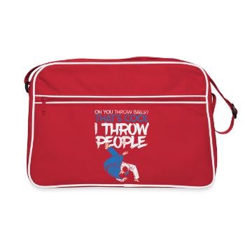 Oh You Throw Balls I Throw People Judo BJJ Design - Retro Tasche - Rot/Weiß - Vorne