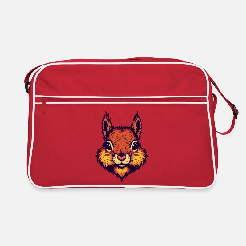Leuchtend herbstliches Eichhörnchen  Retro Tasche
