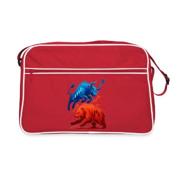 Bull contre Bear Boursiers Actions de Wall Street Fight - Sac Retro - rouge/blanc - Devant