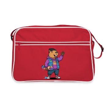 Beaver Skate Vibes Pullover Hoodie - Retro Bag - red/white - Front