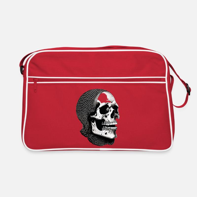 Skull in a net scarf Retro Bag