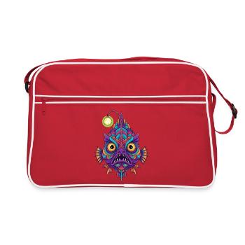 Colorful Lantern Fish Mandala - Retro Bag - red/white - Front