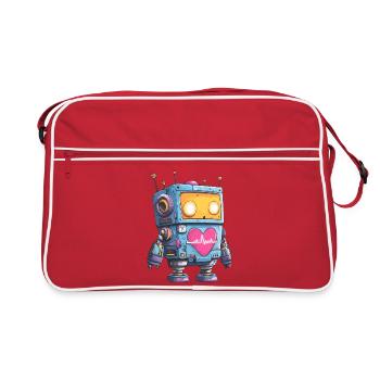 Heart Robot Néon Battement de cœur - Sac Retro - rouge/blanc - Devant