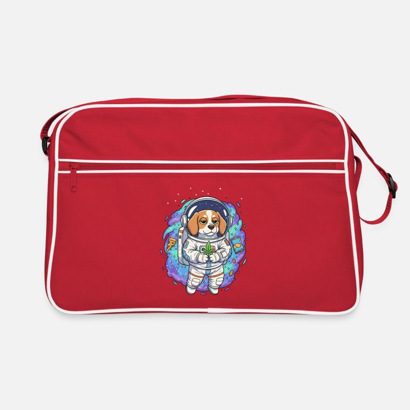 Space Weed Dog Retro Tasche