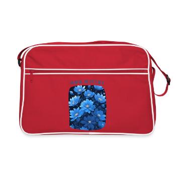 La magie dans les pétales de fleurs bleues - Sac Retro - rouge/blanc - Devant