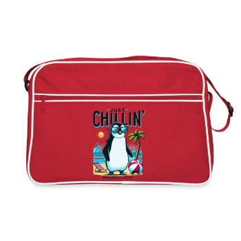 Pingouin de plage antarctique avec des lunettes de soleil - Sac Retro - rouge/blanc - Devant