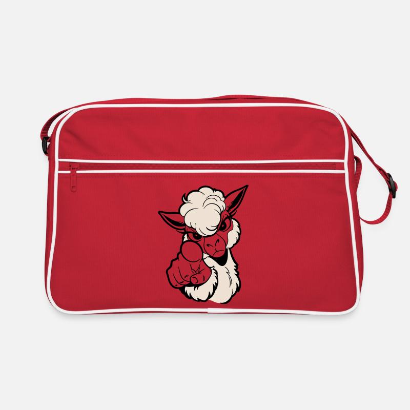 Cheeky alpaca pointing at the viewer Retro Bag