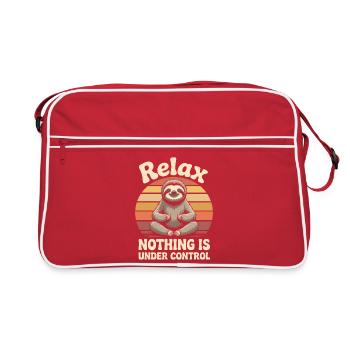 Relax, paresseux zen, coucher de soleil - Sac Retro - rouge/blanc - Devant