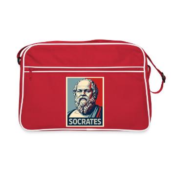 Portrait pop art de Socrate - Sac Retro - rouge/blanc - Devant
