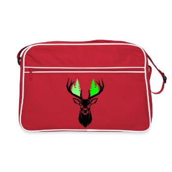 Sapins de tête de cerf Vert naturel - Sac Retro - rouge/blanc - Devant