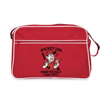 Papa du hockey - Connaît les règles (parfois) - Sac Retro - rouge/blanc - Devant