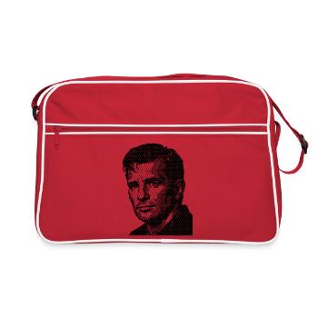 Jack Kerouac Halftone Portrait - Retro Bag - red/white - Front