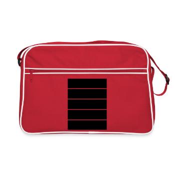 Minimalist horizontal lines - Retro Bag - red/white - Front