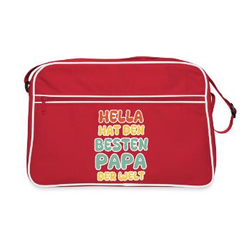 Spruch Hella - Retro Tasche - Rot/Weiß - Vorne